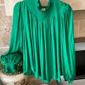 Gibson Latimer Vibrant Green Blouse